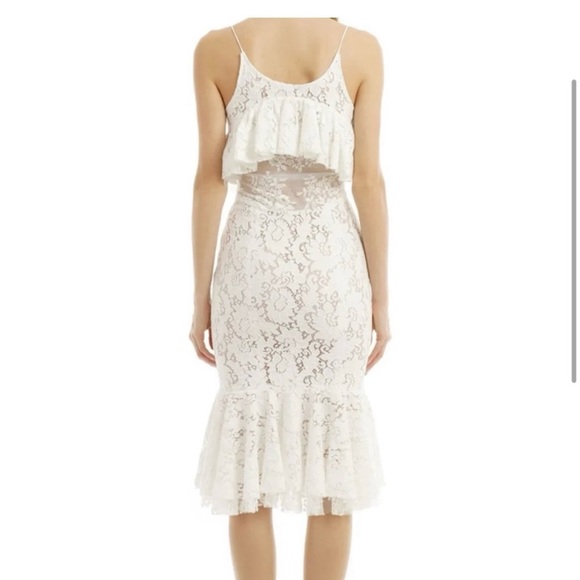 tracy reese flounce slip dress optic white - Picture 3 of 8